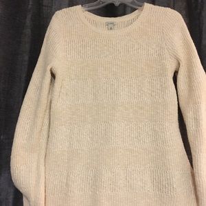 LL Bean winter white tunic sweater